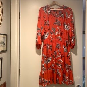 Talbots Red Floral Dress - Size L (petite)